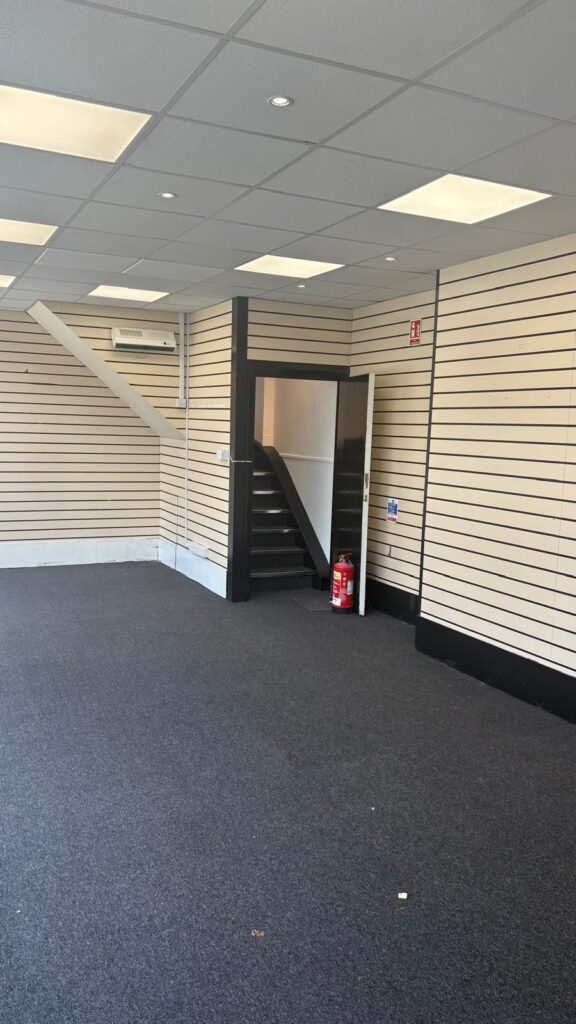 Bare shell of the unit and staircase before KULT. Gosforth was built