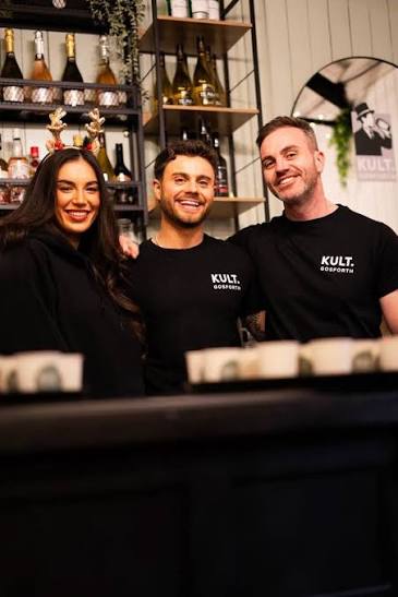 The KULT. Gosforth team behind the coffee counter with fresh drinks