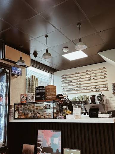 The finished coffee counter and menu board at KULT. Gosforth